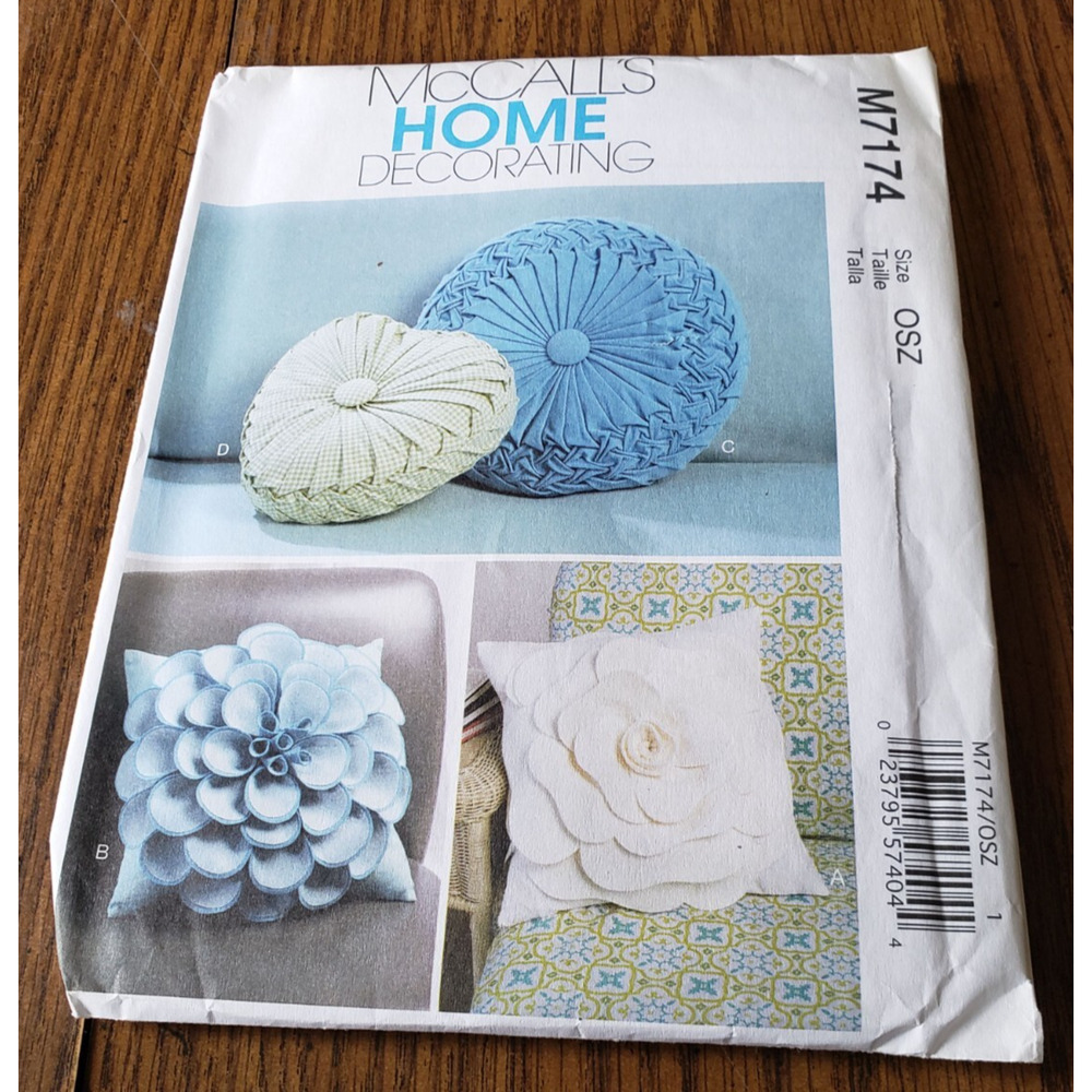 2015 McCalls Sewing Pattern M7174 Decorator Pillows 4 Designs 3 Shapes 8557